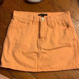 Light orange denim skirt